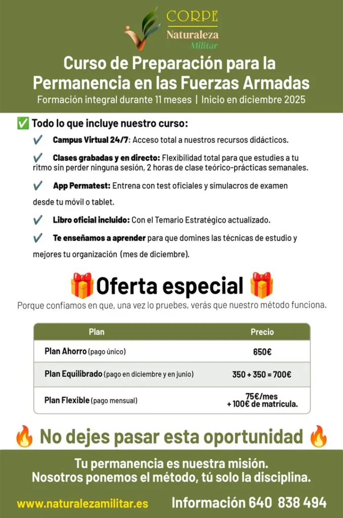 Cartel curso preparación Permanencia Fuerzas Armadas 25-26